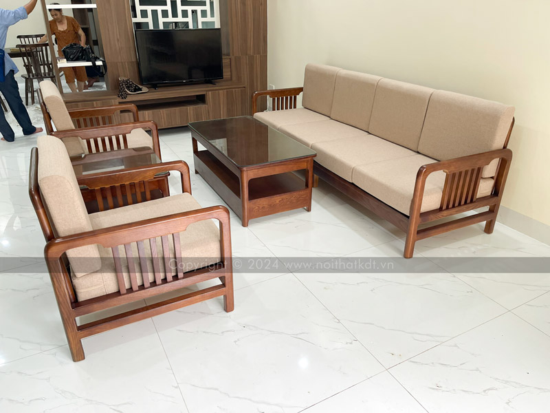 Bộ sofa gỗ sồi S340 - U của Nội thất KDT
