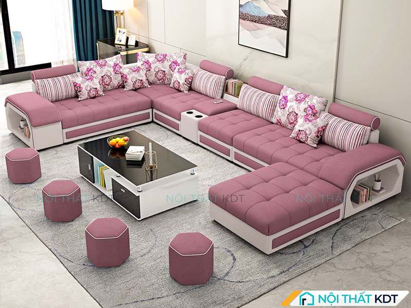 Bộ sofa nỉ phòng khách góc L 3 chỗ ngồi mã S29U của Nội thất KDT