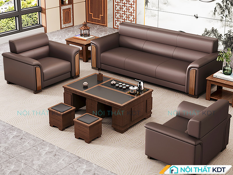 Bộ sofa tiếp khách cho văn phòng thời thượng hợp mệnh Thổ của Nội thất KDT