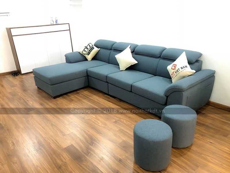 Ghế sofa góc L bọc vải nỉ S110 của Nội thất KDT
