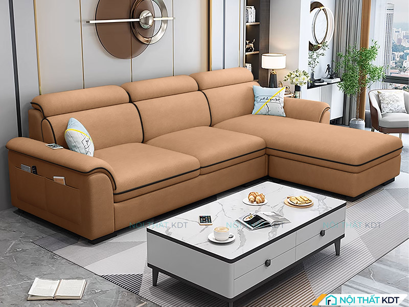 Ghế sofa vải nỉ góc L nhỏ gọn S110A của Nội thất KDT