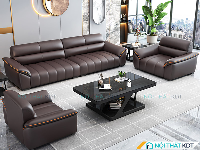 Ghế sofa văn phòng có tông màu nâu hợp mệnh Thổ giúp công việc hanh thông