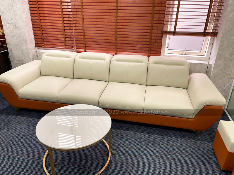 Ghế sofa văng trắng pha cam S207 của Nội thất KDT