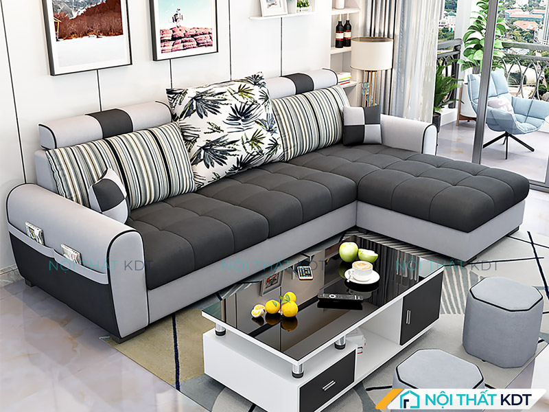 Sofa da góc L đẹp tinh tế S188 của Nội thất KDT