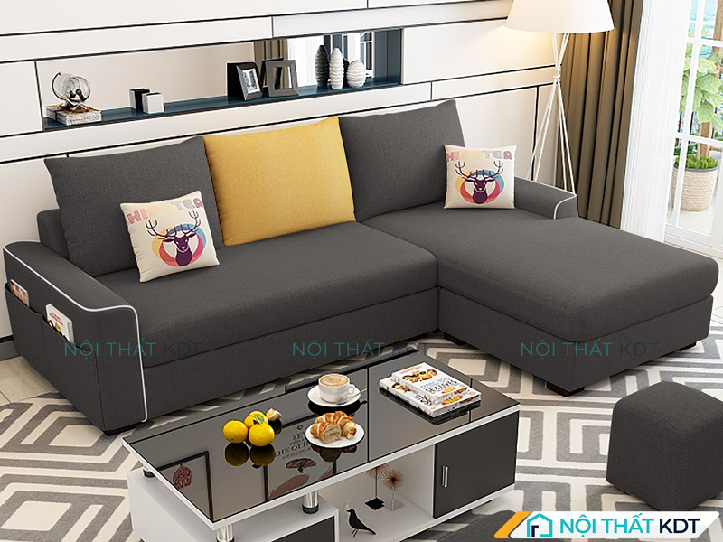 Sofa da góc L đẹp tinh tế S23A của Nội thất KDT