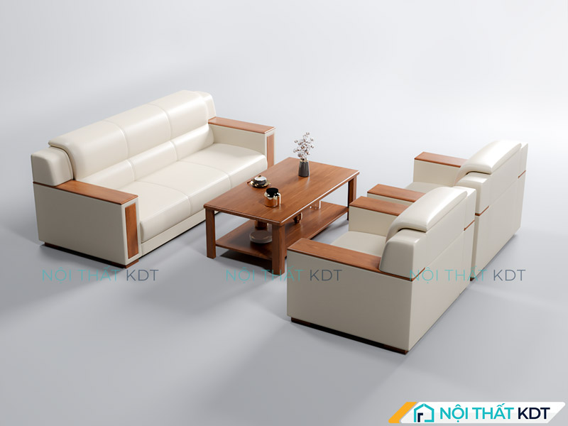 Sofa da tay ốp gỗ cho văn phòng giám đốc S440 của Nội thất KDT