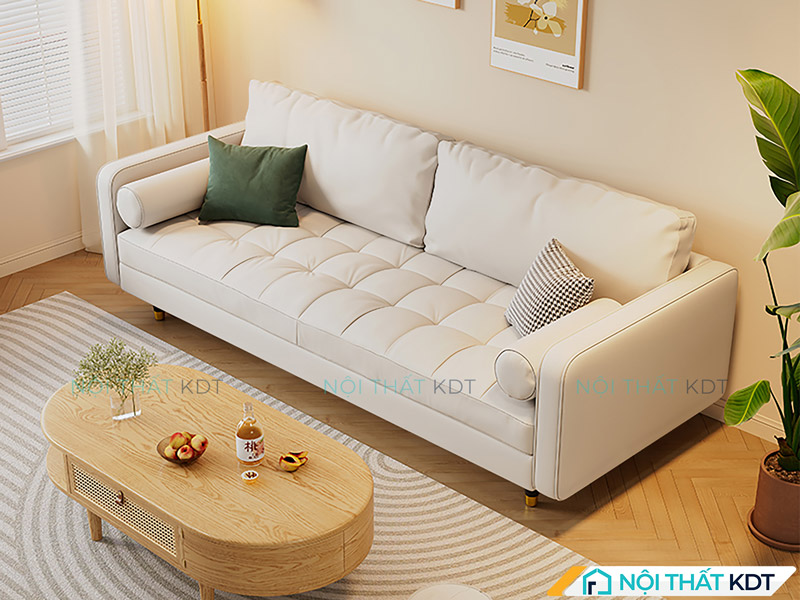 Sofa da văng S119 nhỏ gọn, kiểu dáng Bắc Âu của Nội thất KDT