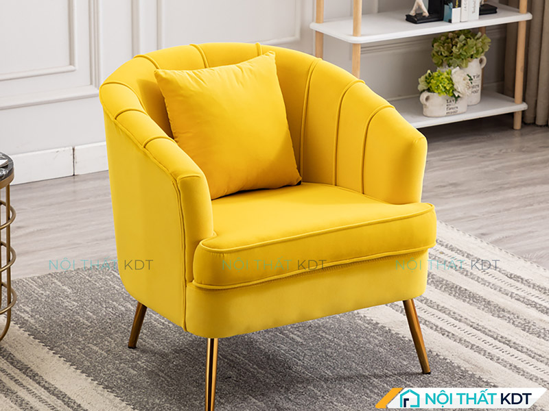 Sofa đơn bọc nỉ kiểu vỏ sò S83 của Nội thất KDT