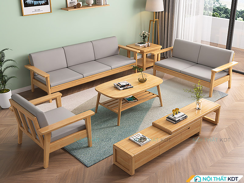 Sofa gỗ sồi Nga dáng chữ U S321-U mang lại cảm giác dễ chịu khi sử dụng