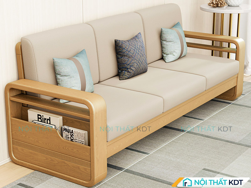 Sofa gỗ sồi Nga dáng văng S178V của Nội thất KDT