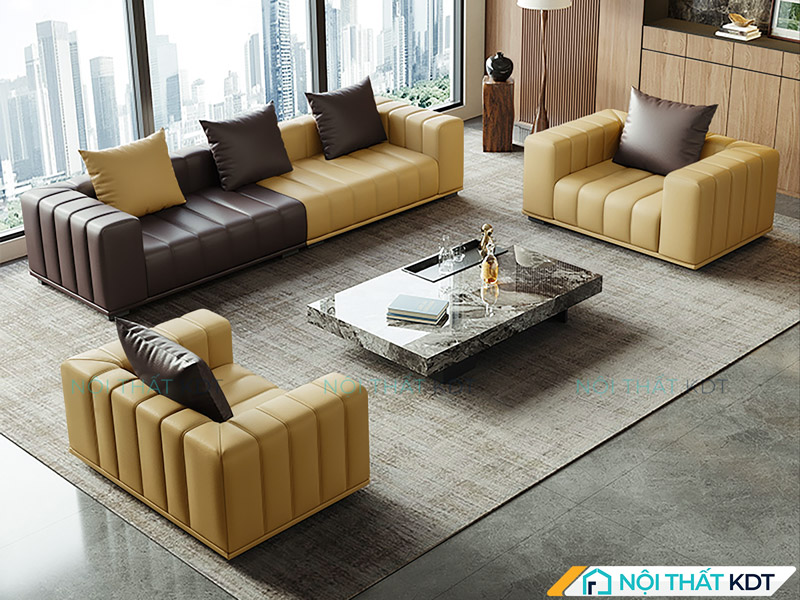 Sofa hợp mệnh Kim nên chọn bọc da, vải nhung hoặc nỉ mềm mịn