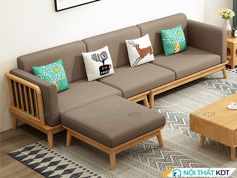 Sofa màu óc chó S267-L3 có thiết kế nhỏ gọn phù hợp phòng khách chung cư, căn hộ
