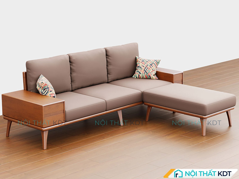Sofa màu óc chó S296-L3 hỗ trợ tối ưu khi tựa lưng và nằm thư giãn