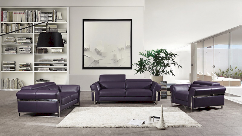 Sofa màu tím - Nét chấm phá dịu dàng trong phòng khách hiện đại