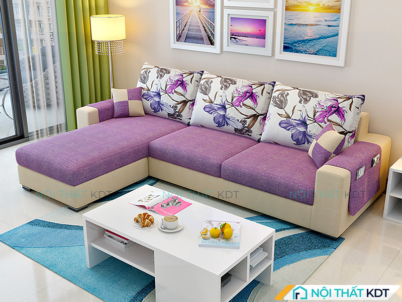 Sofa màu tím S23 sẽ là lựa chọn hoàn hảo với nội thất màu pastel