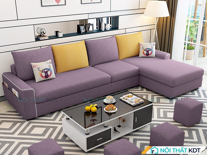 Sofa nỉ đệm rời 4 chỗ ngồi S23A-L4 có độ căng phồng chắc chắn và êm ái khi tựa lưng