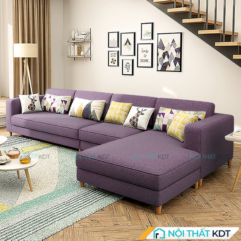 Sofa nỉ đẹp góc L S438 phù hợp phòng ngủ hoặc góc đọc sách