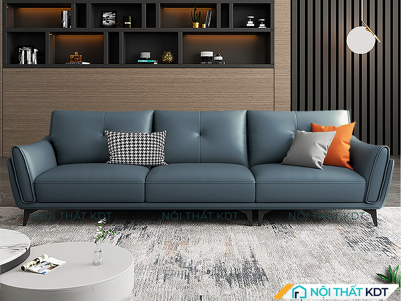 Sofa nỉ màu xanh nước biển S202 của Nội thất KDT