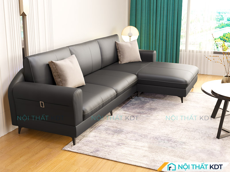 Sofa phòng khách nhà ống da góc chữ L S188 đẹp, tinh tế của Nội thất KDT