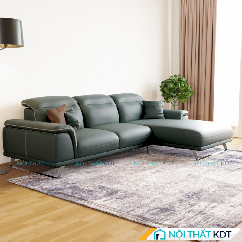 Sofa phòng khách tân cổ điển S227 được bọc vải da cao cấp tạo nên không gian ấm áp, gần gũi