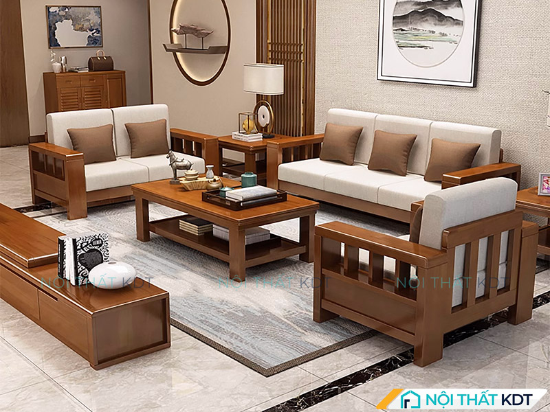 Sofa phòng khách tân cổ điển S300-U có kết cấu lưng liền mảnh, không tách rời, dễ vệ sinh và bảo dưỡng hàng năm