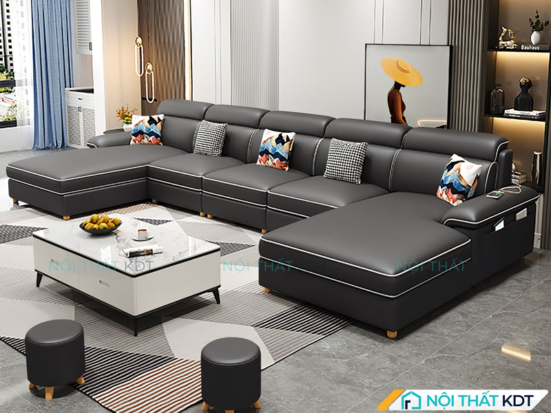 Sofa phòng khách tân cổ điển S36-U nổi bật với kích thước lớn, tô điểm cho phòng khách thêm quý phái