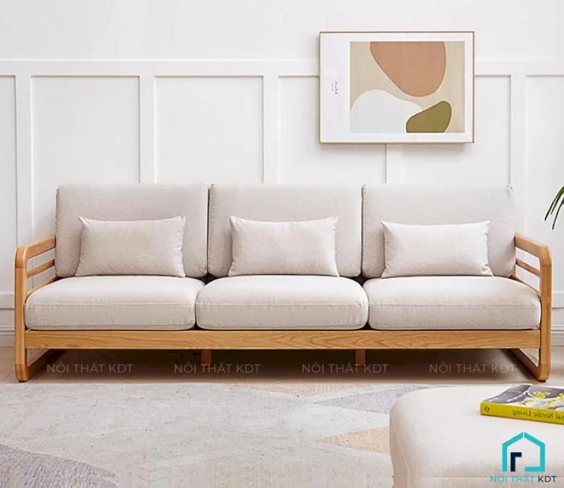 Sofa văng gỗ sồi S175B - Vẻ đẹp tự nhiên từ chất liệu gỗ sồi, kết hợp thiết kế đơn giản, hiện đại