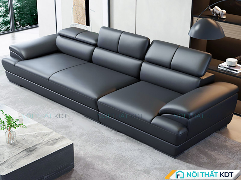 Sofa văng da S215-V3 màu đen là điểm nhấn sang trọng, đẳng cấp, dễ vệ sinh