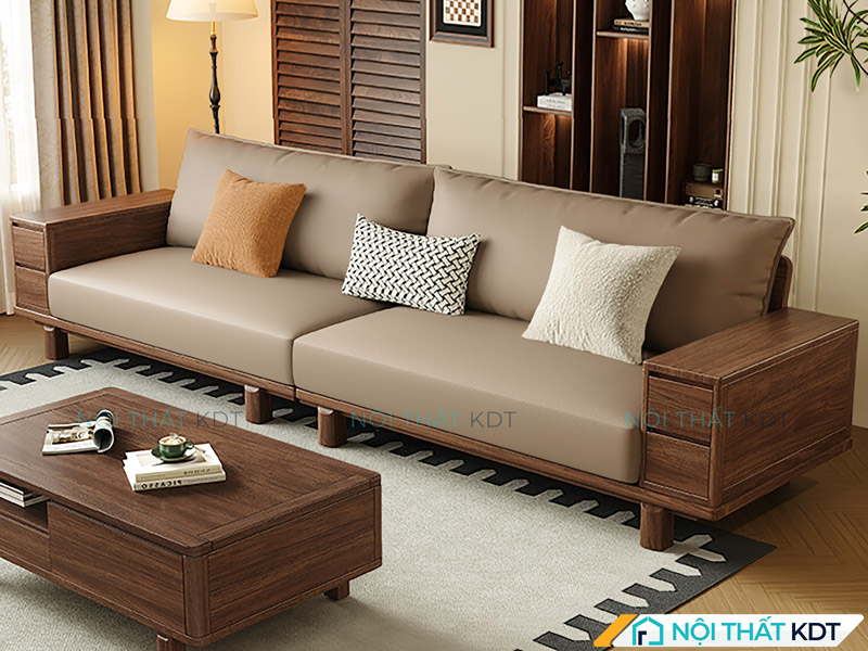 Ghế sofa 2 chỗ S462 khung gỗ tối giản