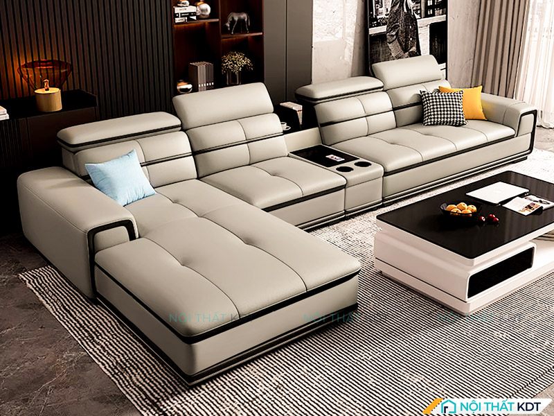 Sofa da góc L sang trọng S402 tại Nội thất KDT 