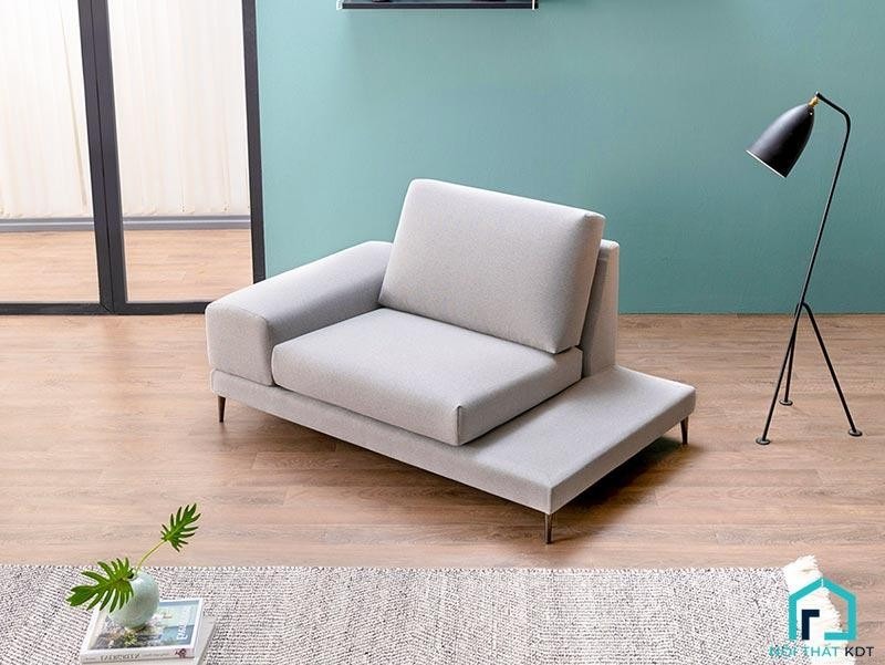 Ghế sofa đơn nỉ nhỏ gọn, thích hợp cho không gian tối giản