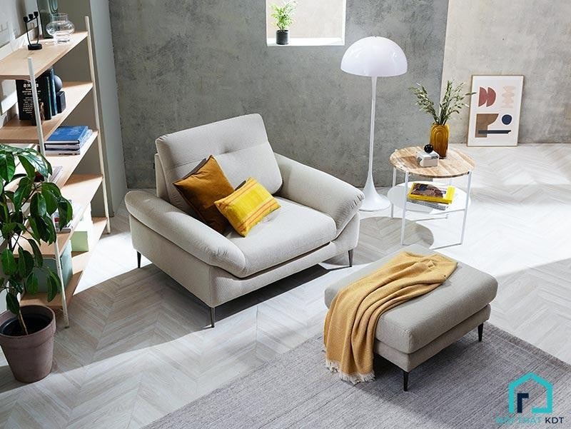 Ghế sofa nỉ đơn giúp tiết kiệm diện tích, tối ưu không gian