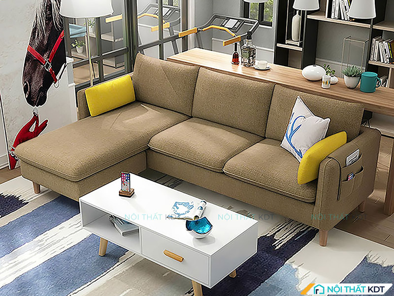 Sofa nỉ góc L S33A nhỏ gọn, tối ưu diện tích cho căn hộ hiện đại