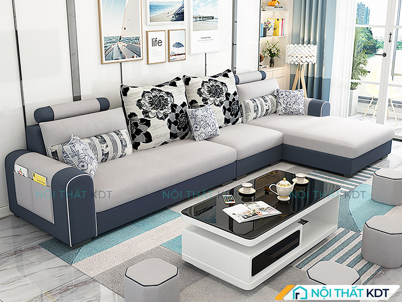 Sofa nỉ góc L S27 mang lại sự tiện nghi cho không gian phòng khách