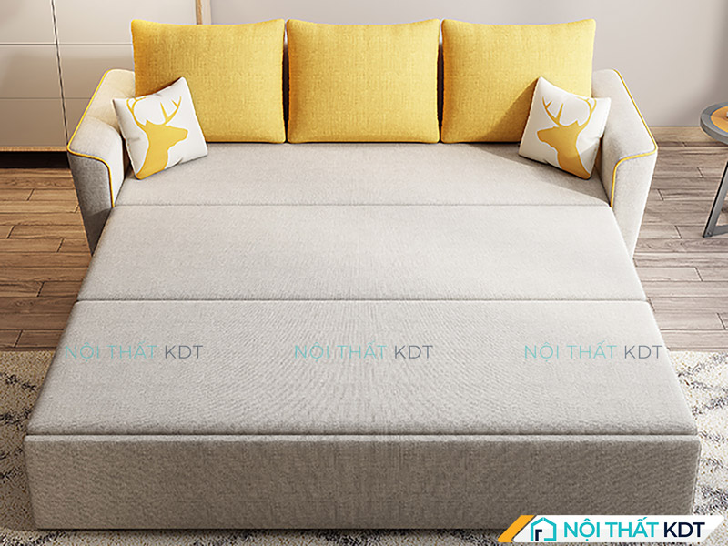 Sofa nỉ tích hợp giường phong cách tân cổ điển S14 độc đáo