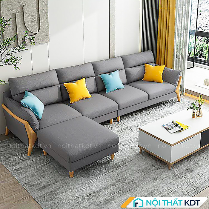 Sofa nỉ cao cấp góc L đơn giản đa sắc S298 tại Nội thất KDT 