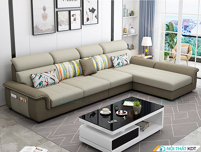 Sofa góc chữ L giúp tối ưu không gian hiệu quả mà vẫn đảm bảo tính thẩm mỹ