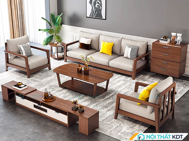 Bộ sofa gỗ hiện đại S264-U tại Nội thất KDT