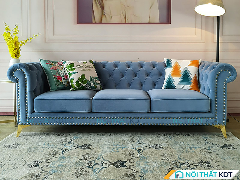 Ghế sofa 3 chỗ ngồi S480 tân cổ điển chân cao