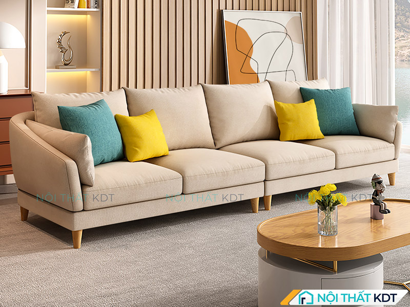 Sofa nỉ dạng văng tựa quây S469-V4 tạo cảm giác ấm cúng