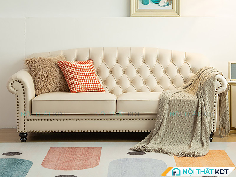 Ghế sofa 2 chỗ S475 tân cổ điển bọc nỉ 
