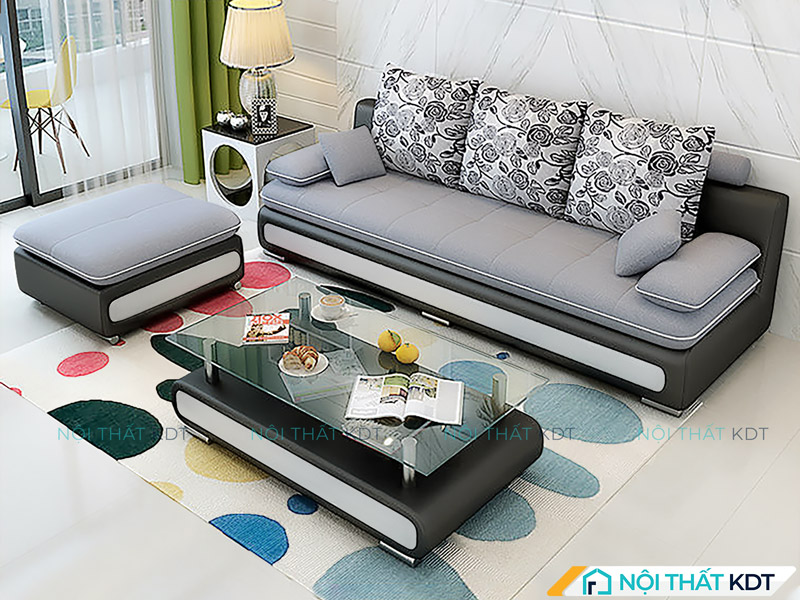 Bộ sofa nỉ nhỏ gọn S25 không tay vịn kèm gối