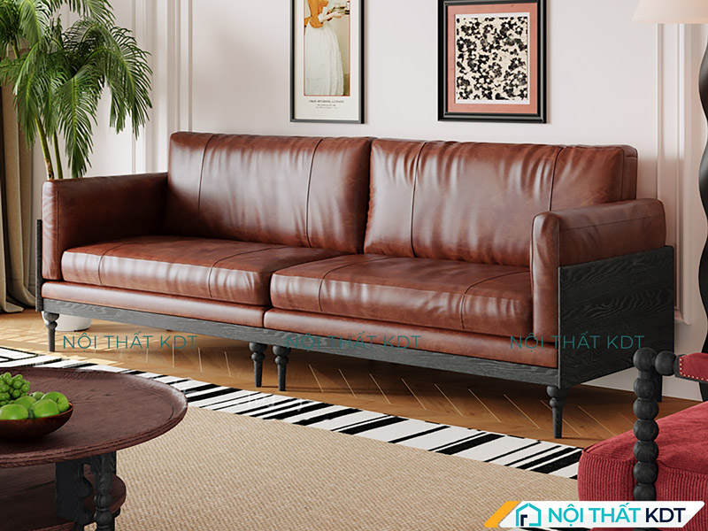 Ghế sofa 2 chỗ S504 văng cổ điển đế gỗ 