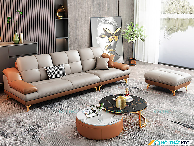 Ghế sofa 3 chỗ ngồi S203 văng da phòng khách