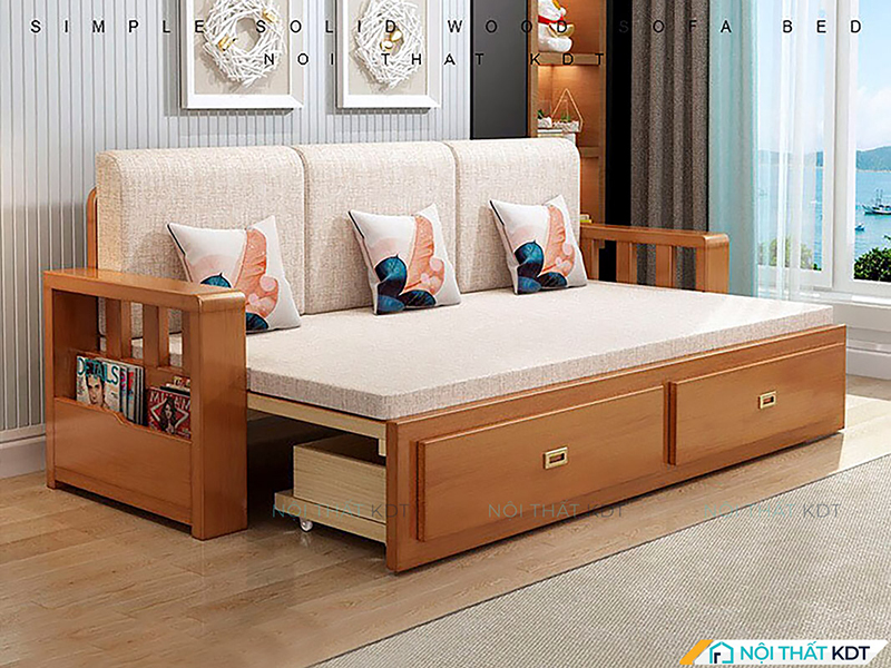 Sofa giường dạng văng S22 có ngăn kéo 