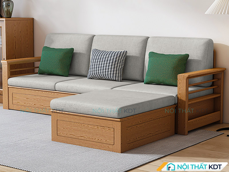 Đơn giản nhưng tinh tế, ghế sofa gỗ S234-L3 chữ L nhỏ gọn là lựa chọn hoàn hảo cho không gian sống hiện đại