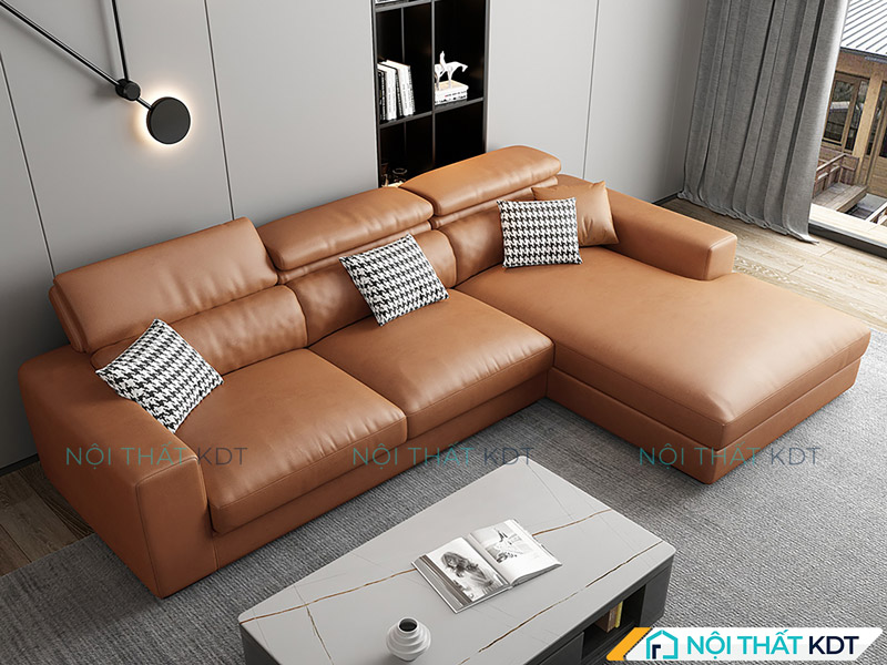 Bộ ghế sofa 3 chỗ ngồi S186-L3 bọc da góc L
