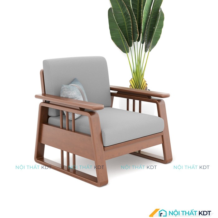 Mẫu ghế sofa gỗ S370-V1 đơn giản hiện đại