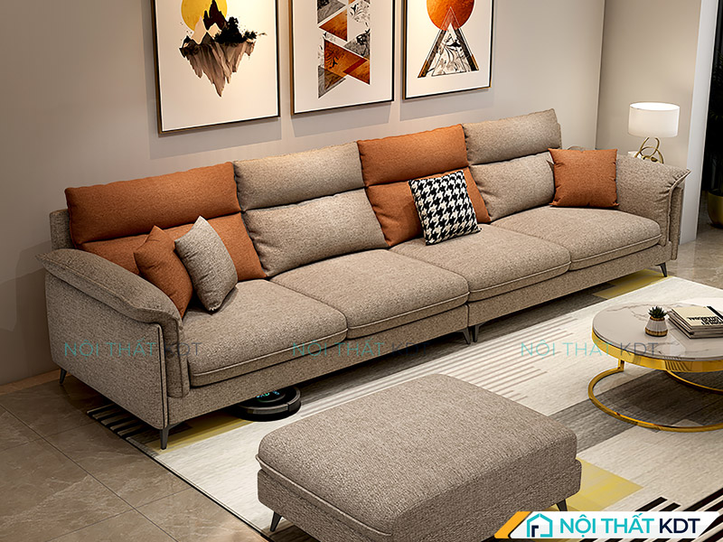 Sofa văng nỉ tự nhiên S406-V4 tựa lưng 2 màu 