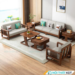 Bộ 3 ghế sofa gỗ nan đứng nhỏ gọn S556-U